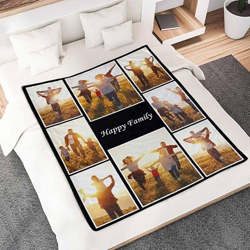 Miniatura 3 de CASECOCO Manta de Navidad personalizada con foto conmemorativa, manta de regalo para la mejor familia, manta de forro polar, regalo para niños,