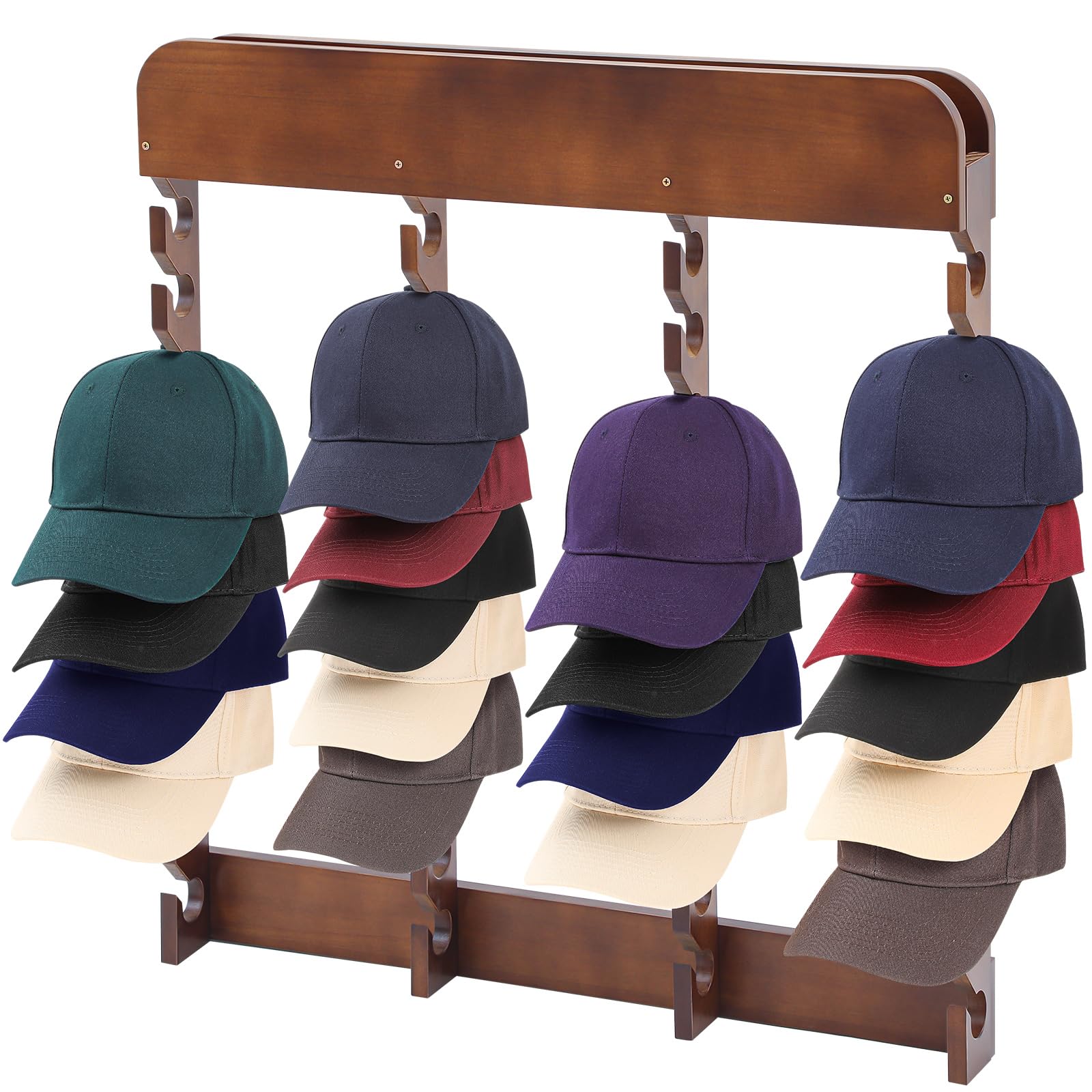 Organizer Per Cappelli Da Parete HANQ - 2 Pezzi In Legno Per Cappellini Baseball - Foto 2