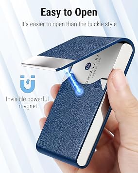 MaxGear Business Card Holder, PU Leather Business Card Case, Blue