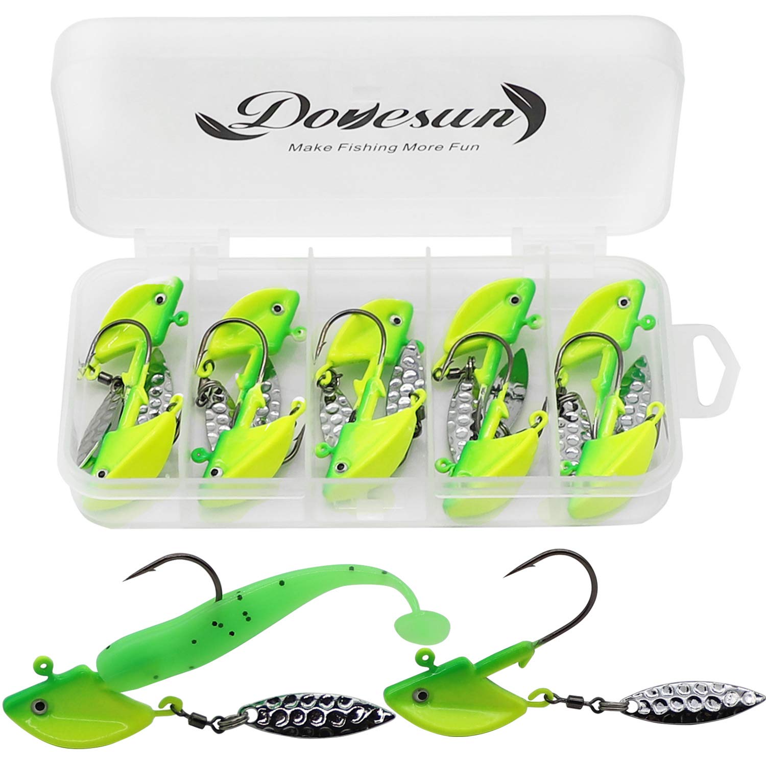Dovesun Jig Heads Underspin Jig Heads U2013 Ganchos De Pesca Para Crappie Bass Trucha, 116 Oz, 18 Oz