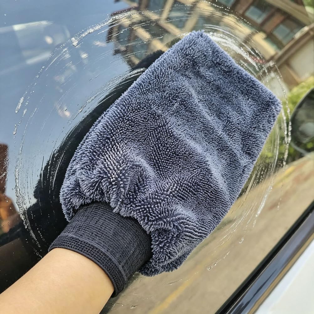 Putzhandschuhe Mikrofaser Waschhandschuh 8 Stück Auto saugfähiger kratzfreie Reinigungshandschuhe für Glas Innenraum Haushalt Kueche Bad