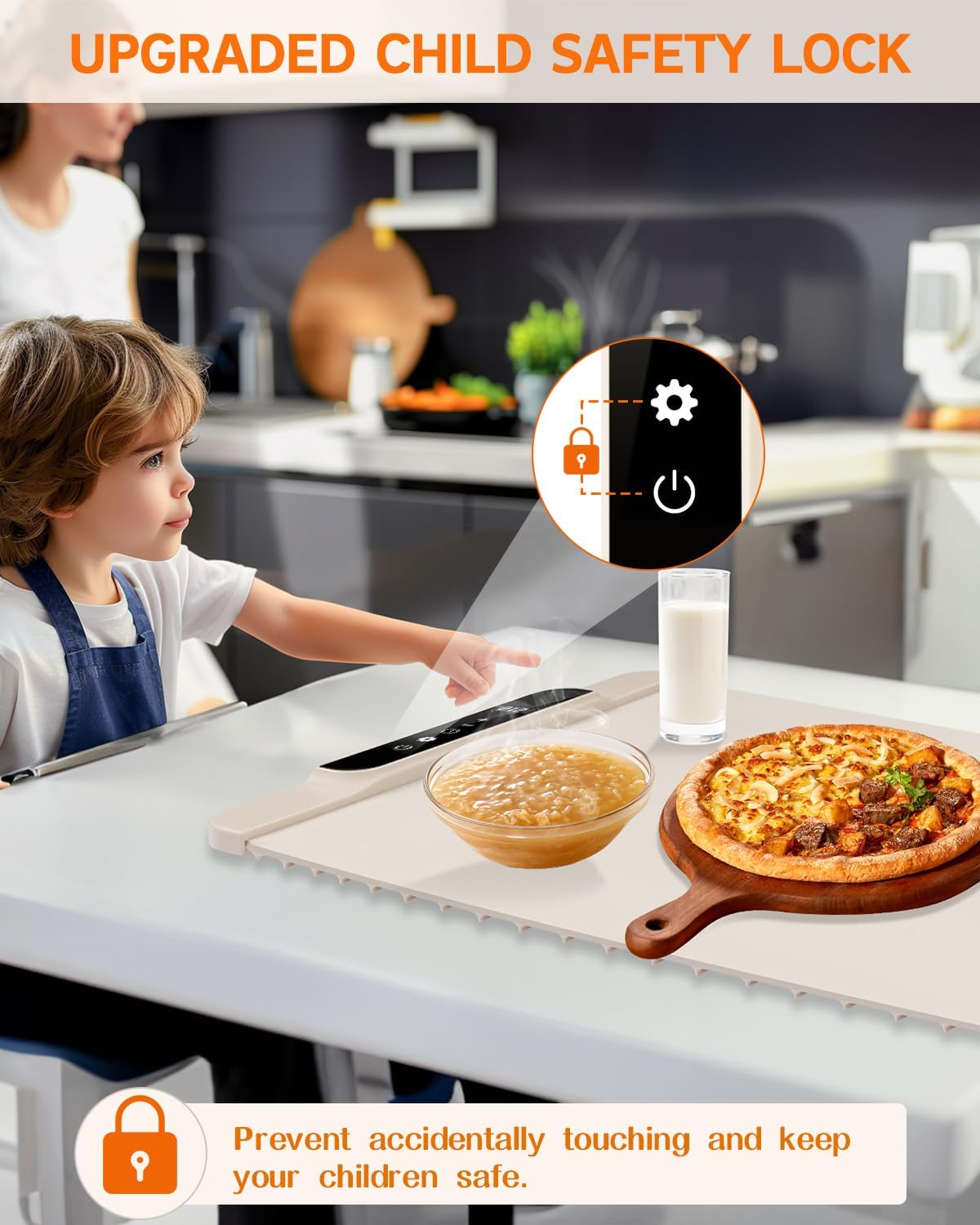 Warming Mat for Food, Silicone Food Warming Mat with 11-Level Temp & 10-Hour Timer, Electric Warming Mat with Full-Surface Rapid Heating, Roll Up Food Warming Trays for Buffets Party Kitchen Counter