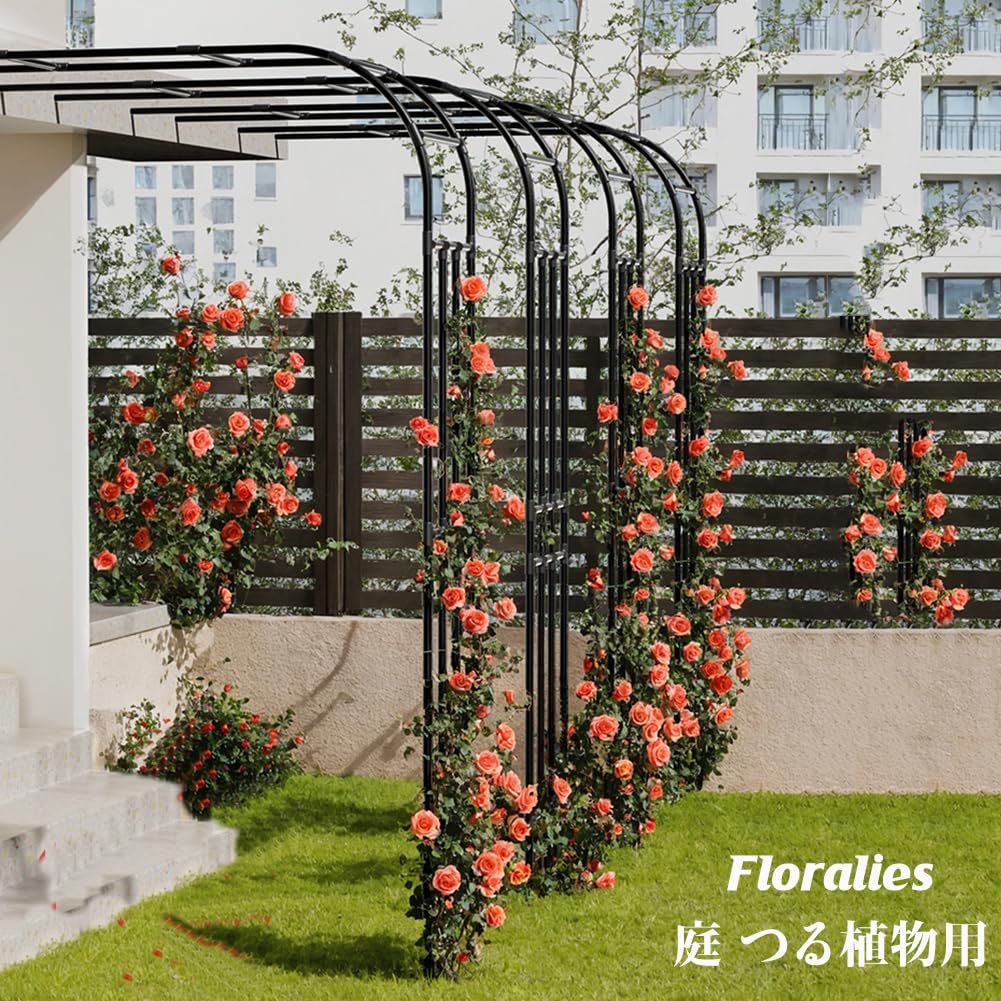 Amazon | Floralies ガーデンアーチ 半円形 アーバー ローズ ツタ
