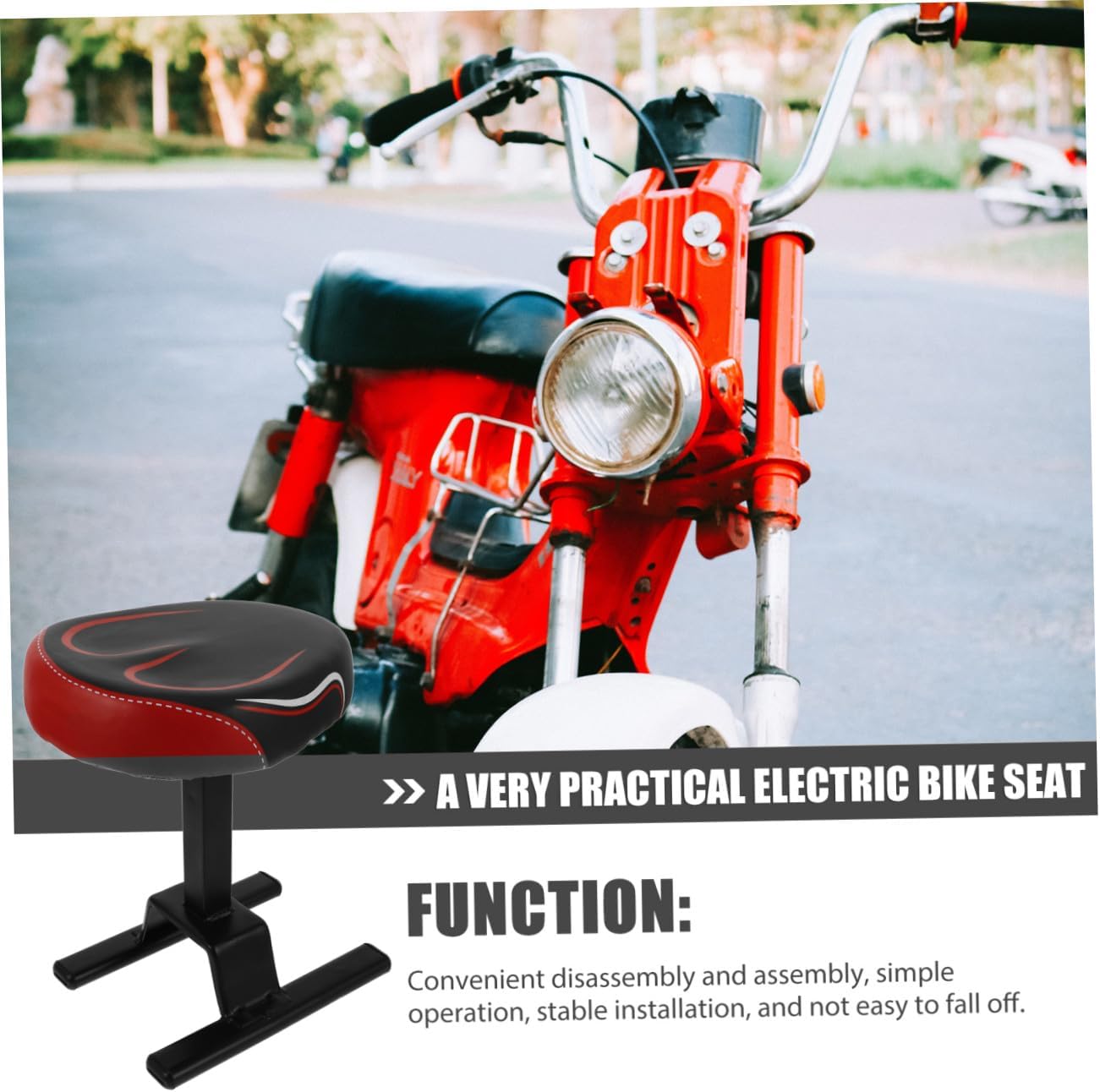 Universal Electric Bike Front Seat with Bracket, Black Scooter Seat Attachment for Boys, Outdoor Electric Bicycle Accessory Random Color