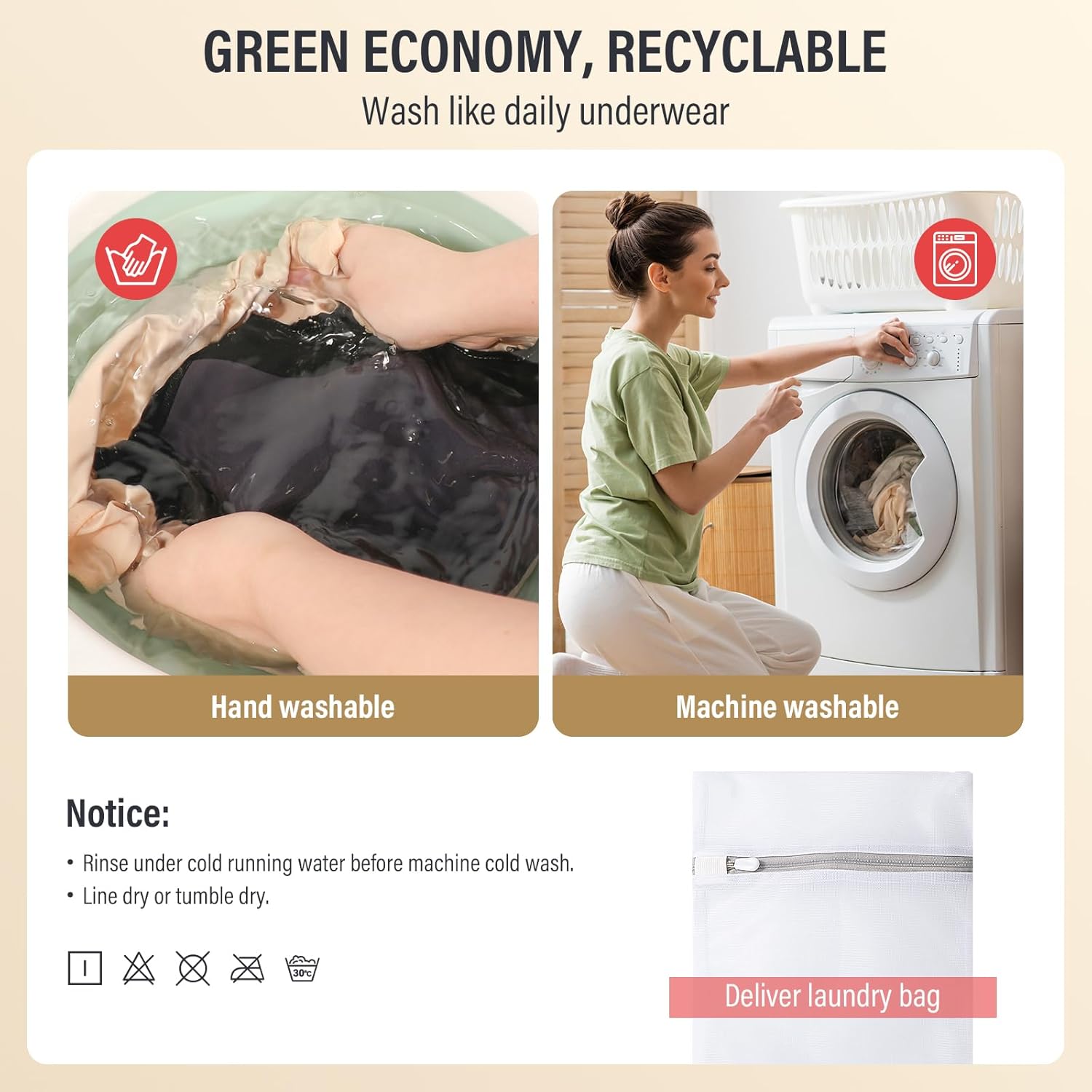 Incontinence Underwear for Women Washable Leak Proof for Women 5oz High Absorbent Womens Incontinence Panties for Bladder Leakage Protective Panties 3pk-S (Black/Beige/Beige) - Image 6