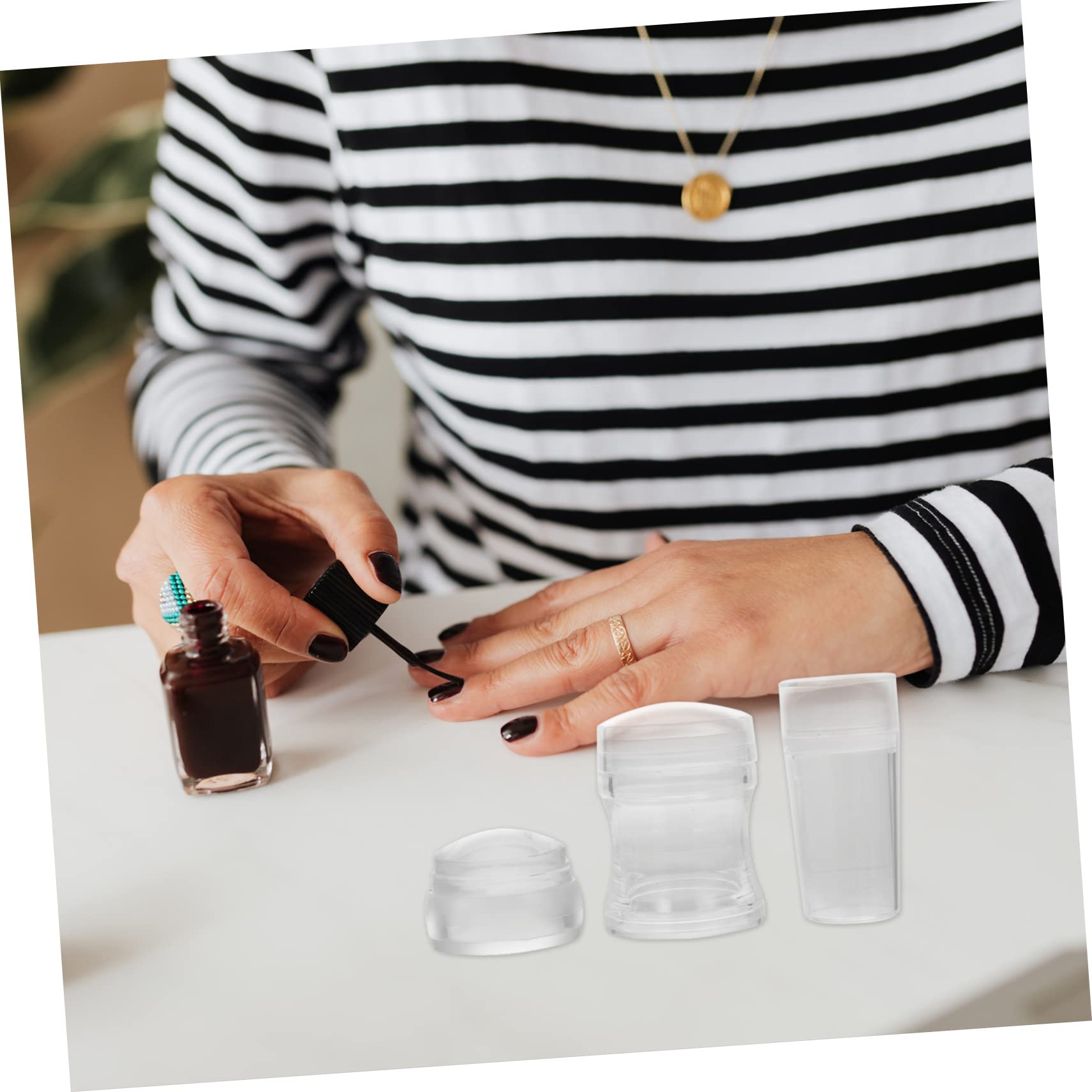 Healvian 9sets Timbratori Per Unghie Silicone Trasparente Con Raschietti Strumenti Per Manicure e Decorazioni Nail Art Facili Da Usare e Leggeri Per Creazioni Di Unghie Uniche