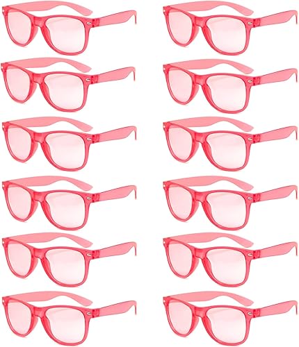 Paquete de 1012 gafas de sol de color para adultos a granel al por mayor retro barato 90 gafas de sol transparentes de gelatina para recuerdos de
