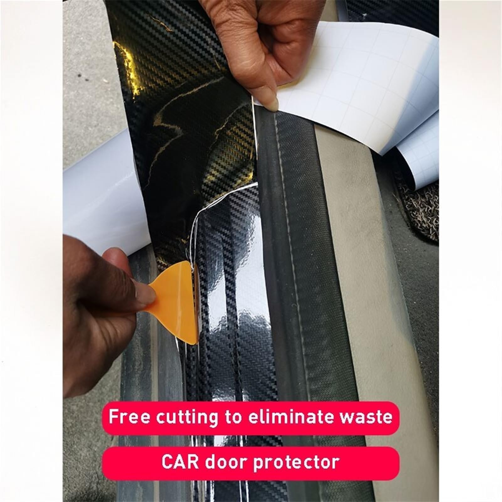 Protector de Parachoques Trasero Adhesivo de Fibra Carbono para Coche, Resistente al Agua, para película Protectora carrocería Completa para Nano(7cm X 3m)