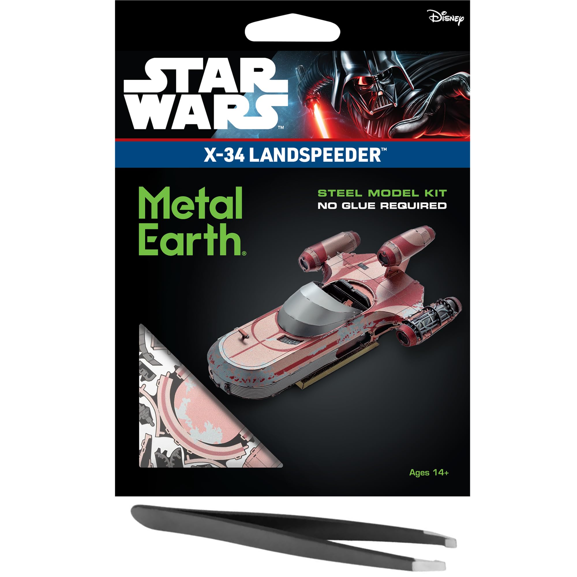 Fascinations Metal Earth Star Wars X-34 Landspeeder Kit de modélisme en métal 3D avec pince à épiler