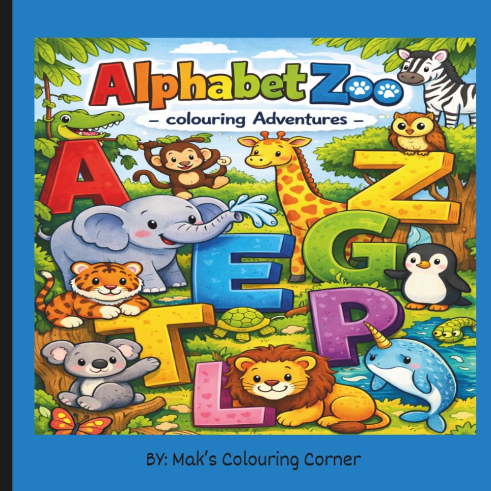 Alphabet Zoo - Colouring Adventures: Learn the Alphabet with Animals- colouring book for kids 2 +