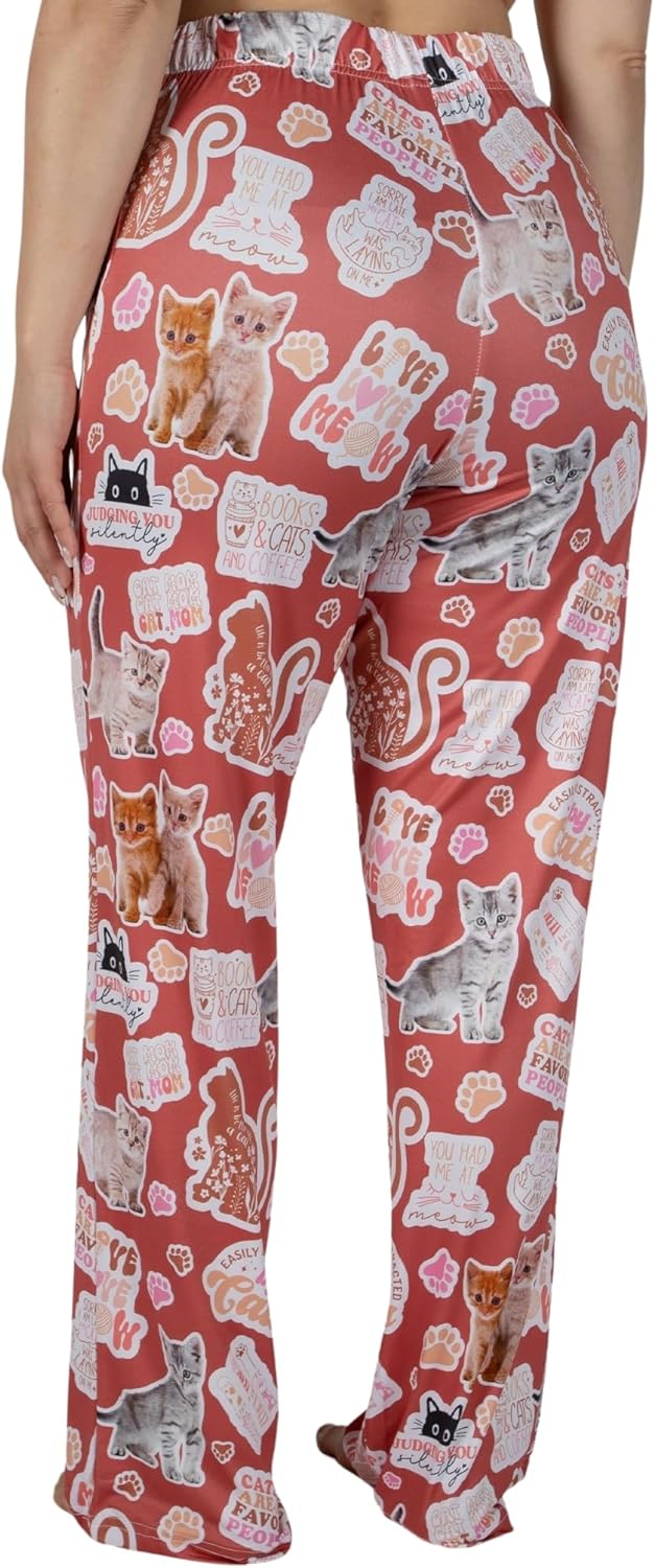 BRIEF INSANITY Check Meowt Adorable Kittens Polyester Lounge Pants - Image 3