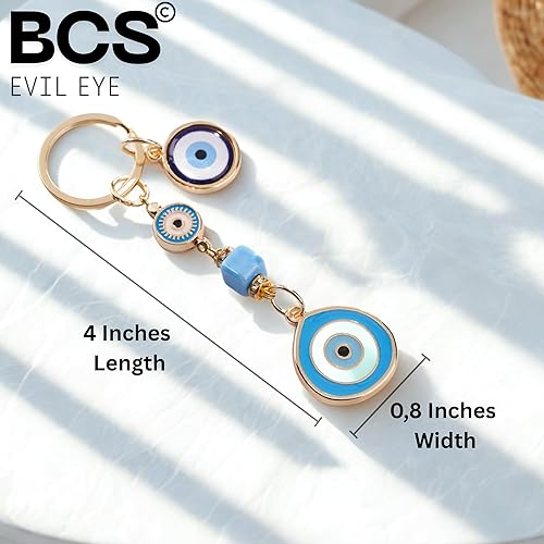 Miniatura 6 de BCS Llavero con dije de mal de ojo, amuleto de buena suerte y protección, llavero de automóvil, accesorios para bolso para mujer