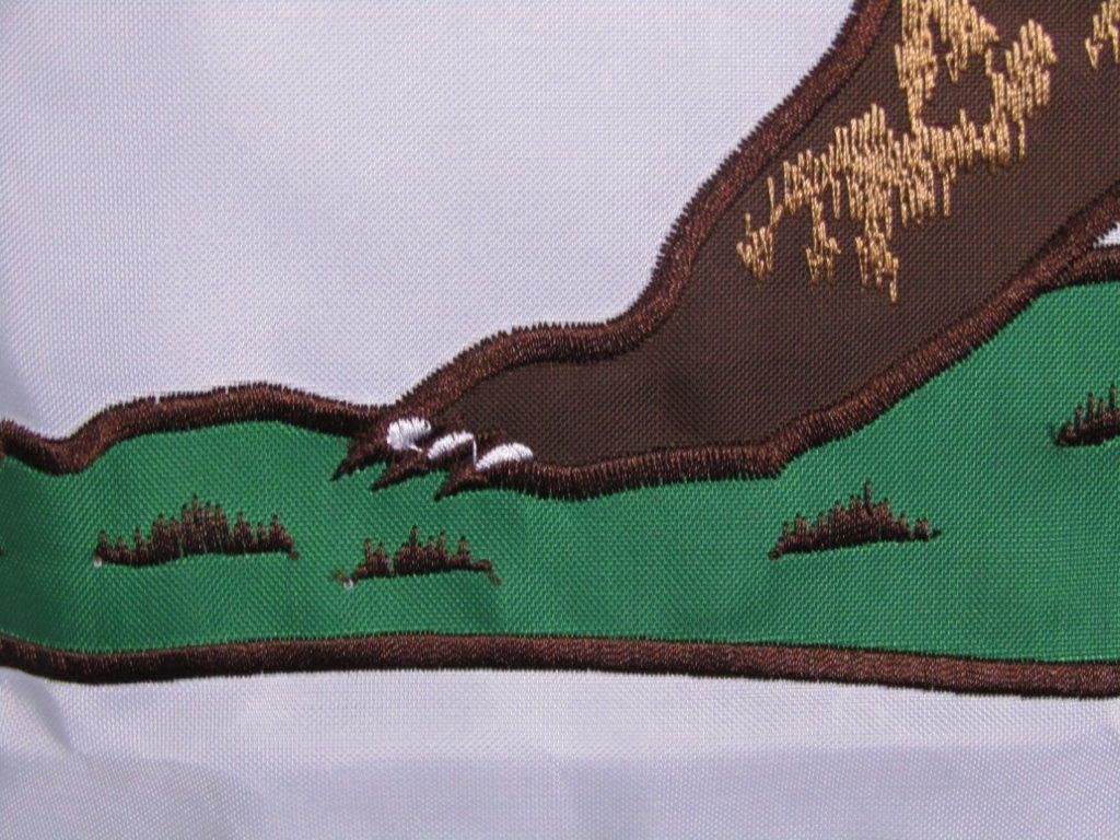 AES 2x3 Embroidered State of California CA Double Sided 210D Sewn Nylon Flag 2'x3' Banner Grommets Double Stitched Fade Resistant Premium Quality