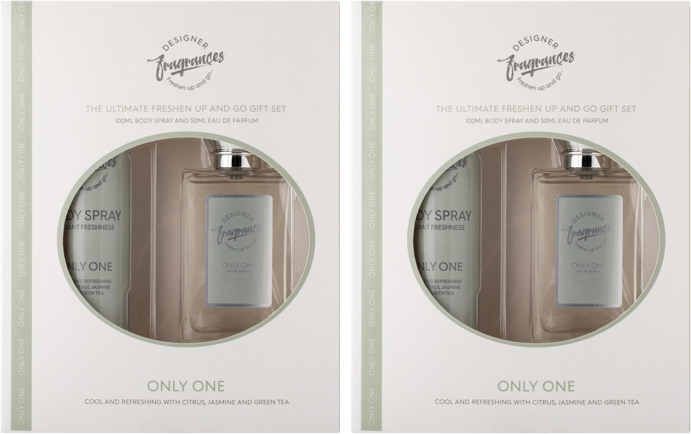 Designer Fragrances Only One Female Twin Gift Set - Includes 2 x 100ml Body Spray Deodorant Cans, 2 x 50ml Women’s Eau De Parfum Sprays - For Instant Freshness on The Go - Long Lasting Smells