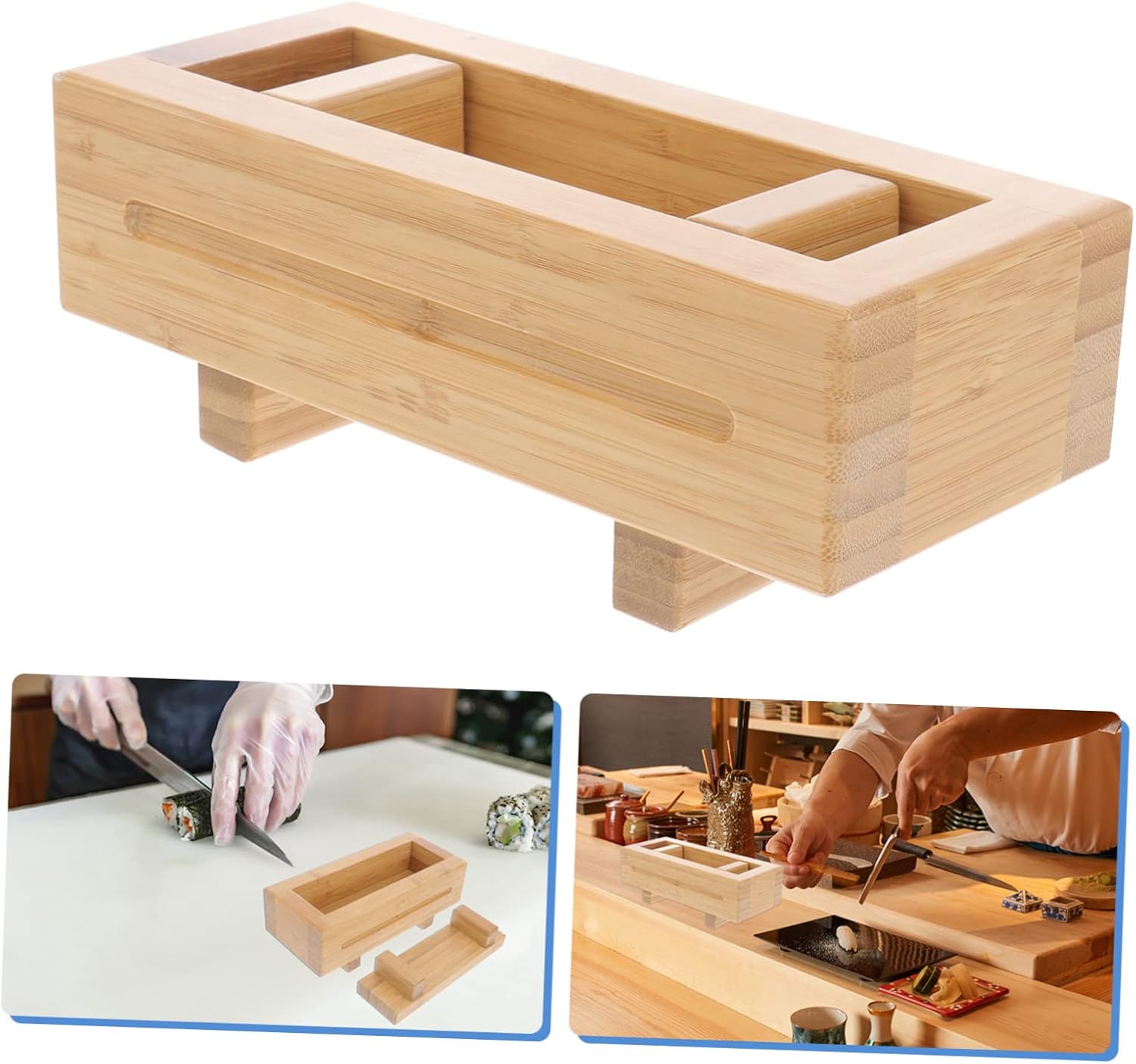 PRETYZOOM Sushi Mold Kit Rectangular Hand Press Sushi Making Tools for DIY Sushi for Beginners and Home Use Sushi Press for Rice and Fudge