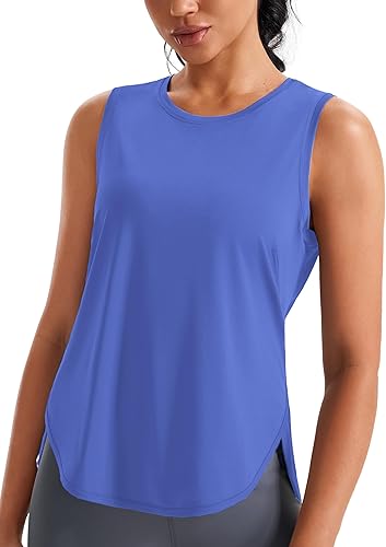 JOYSPELS Camisetas de tirantes de seda helada para mujer, frescas, sin mangas, holgadas, para yoga, deportivas