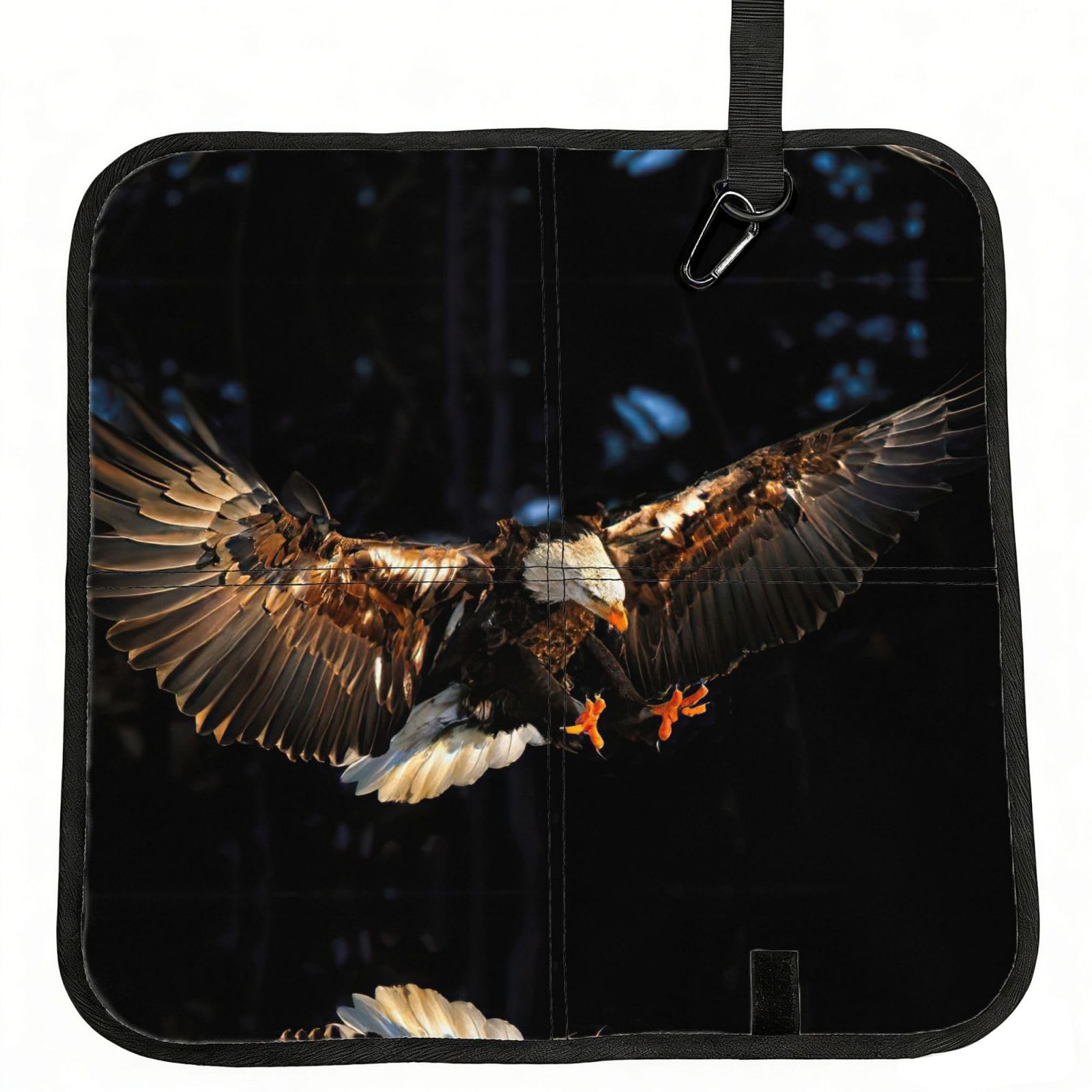 KAPPTYY 3D Bald Eagle Printed Bleacher Seat Cushion PE Foam Filling, Foldable Sitting Pad for Concert Stadium Events
