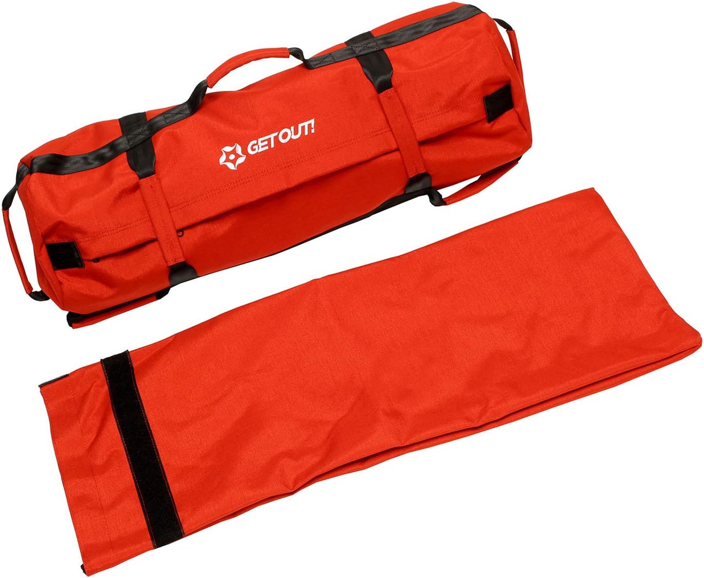 Get Out! Sandbag Workout Bag 25 to 75lbs Red Exercise Sand Bags with Handles for