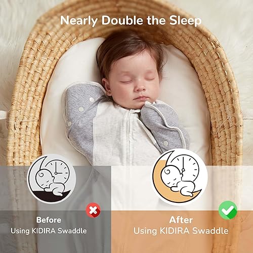 Miniatura 3 de KIDIRA Manta de transición para bebé de 3 a 6 meses, 13 a 19 libras, saco de dormir con brazos dentro y fuera con cremallera de 2 vías, tela 100%