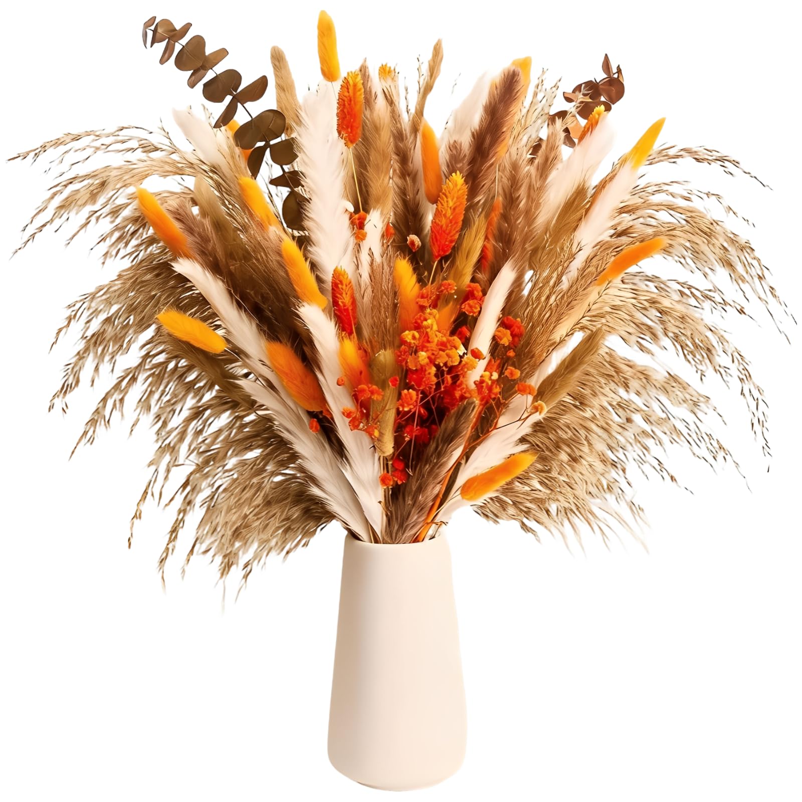 Trockenblumenarrangements 17,5 Zoll Mehrfarbig, Pampasgras Bouquet, natürliche Boho Pampasgras Deko, getrocknetes Blumenbouquet für Zuhause, Hochzeit, Party, Tisch und Festliche Anlässe