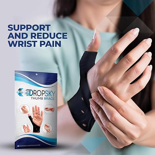 Miniatura 8 de DropSky 4 piezas Soportes de muñeca de gel suave e impermeable alivio del dolor túnel carpiano artritis pulgar se adapta a ambas manos ligero goma