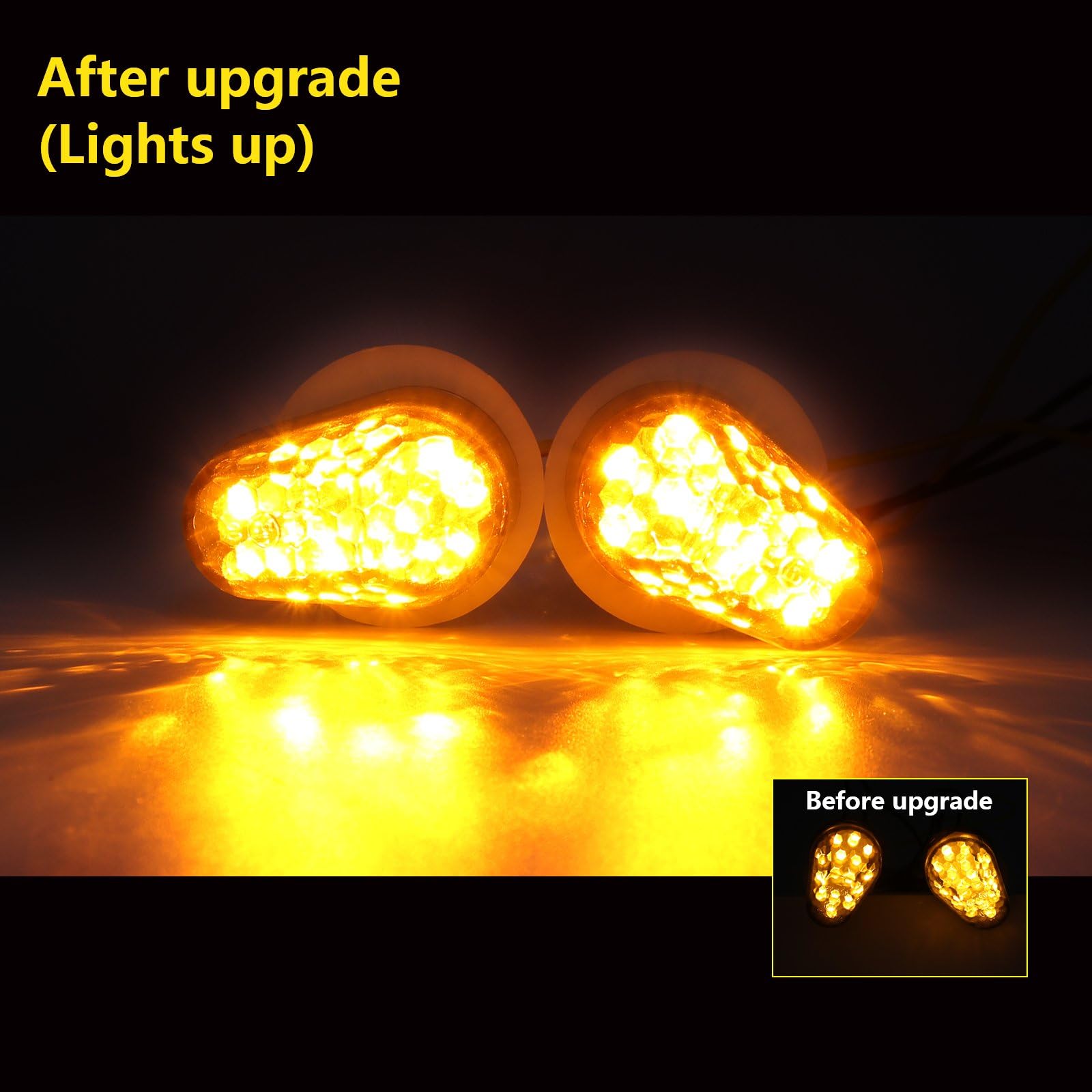 Motorcycle LED Turn Signals Motorcycle LED Turn Signal Lights - Universal 12V Triangle Flush Mount Indicators (2 Pack) Universal Bike Lights - Foto 9