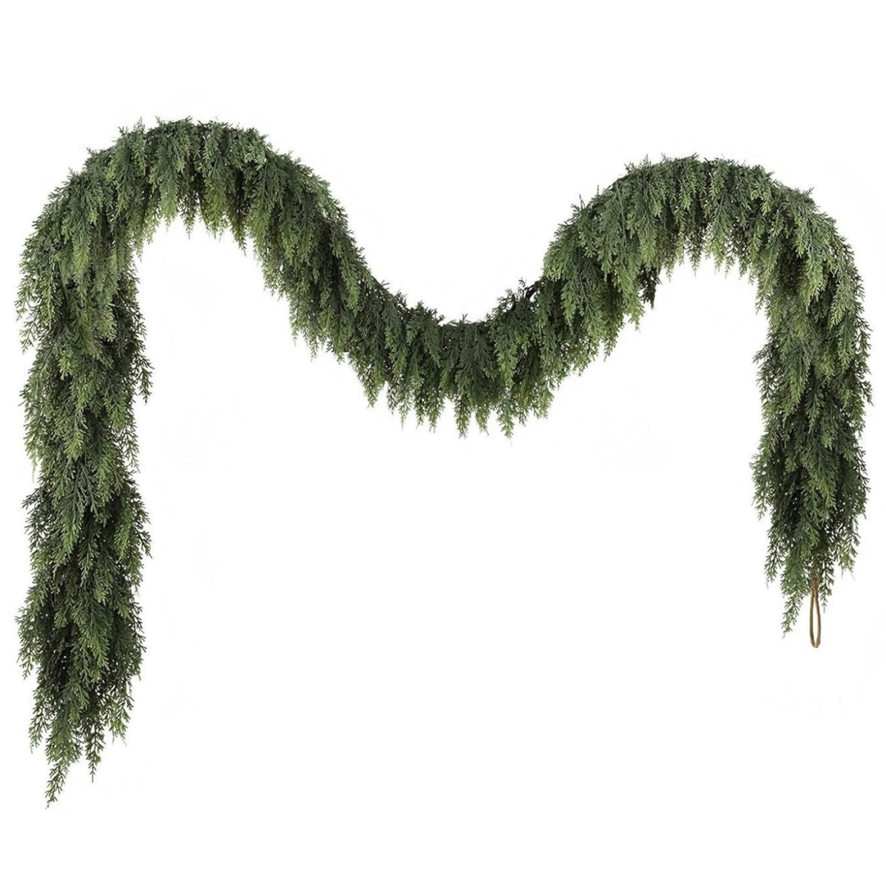 Cedar Garland 9ft Thickened Real Touch Christmas Garland for Mantle Soft Leaves Artificial Christmas Decorations for Dining Table, Wall, Door