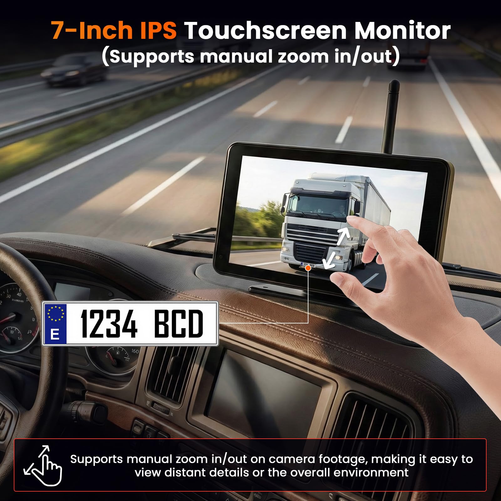 Hikity Cyfrowy zestaw monitorów, bezprzewodowy, 1080p, IP68, widoczność w nocy, kamera cofania DIY, linia parkowania do przyczep kempingowych, przyczep i ciężarówek 12-24 V
