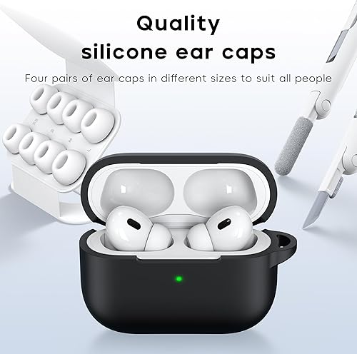 Miniatura 2 de RFUNGUANGO Funda compatible con AirPods Pro 2 (202320222019), funda de silicona suave para AirPod Pro (cable USB-CLightning) con kit de limpieza y