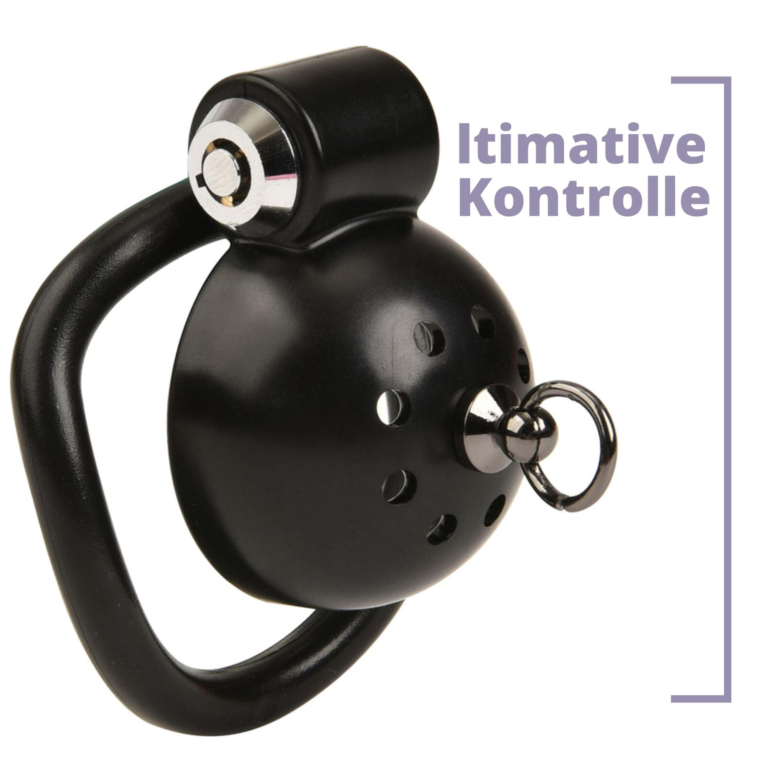 Fops Gabbia di Castità Piatta per Uomo in ABS – Small Chastity Cage con Chiusura Laterale, 5 Anelli (38-52mm) e Guinzaglio da 110cm per Bondage BDSM, Stretching Estremo e Controllo Totale N55