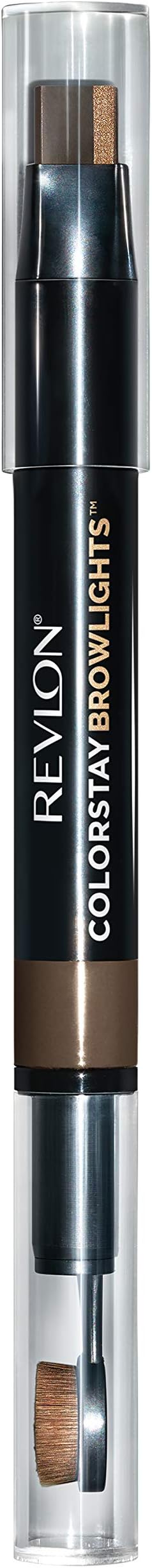 Revlon Colorstay Browlights Pencil, Eyebrow Pencil & Brow Highlighter, 0.55 Lb, Dark Brown