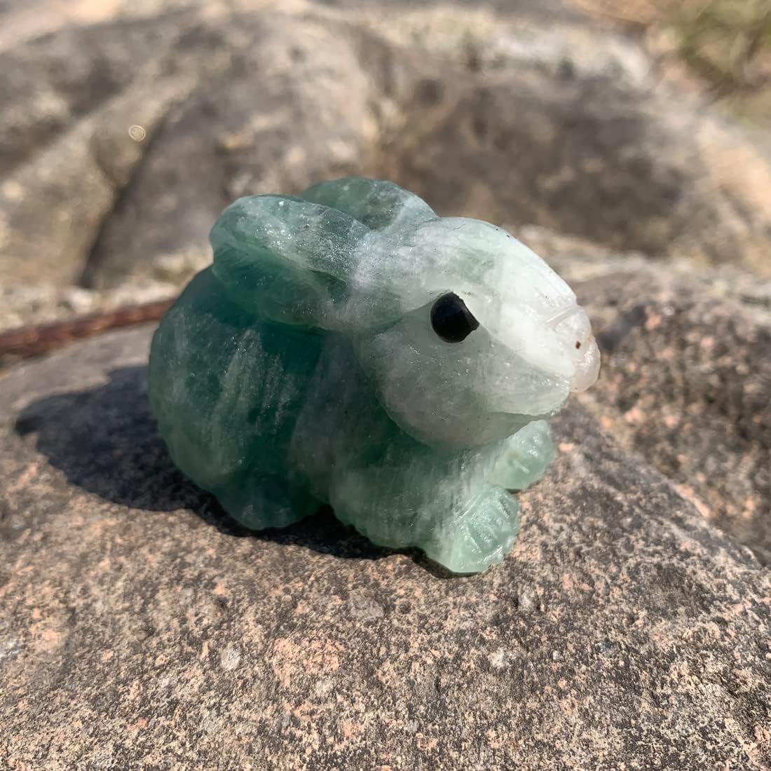 1.9”Crystal Rabbit Sculpture Statue Crafts Healing Reiki Pocket Gemstone Figurines Animal Collectible Home Decor