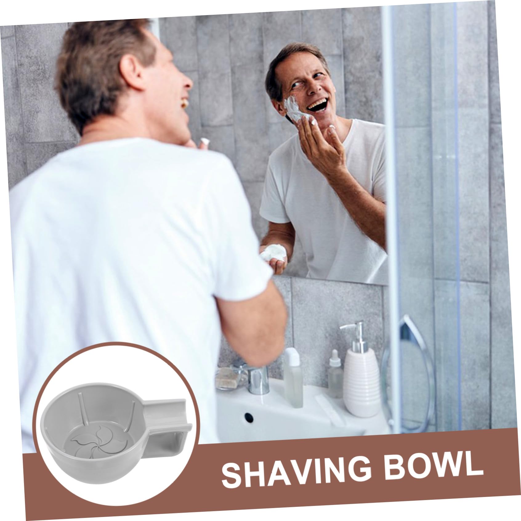 4 Pezzi ciotola di schiuma da barba piccolo contenitore per rasatura ciotola da barba bagnata portasapone da barba ciotola da barba da viaggio ciotola di crema da barba pp Grigio