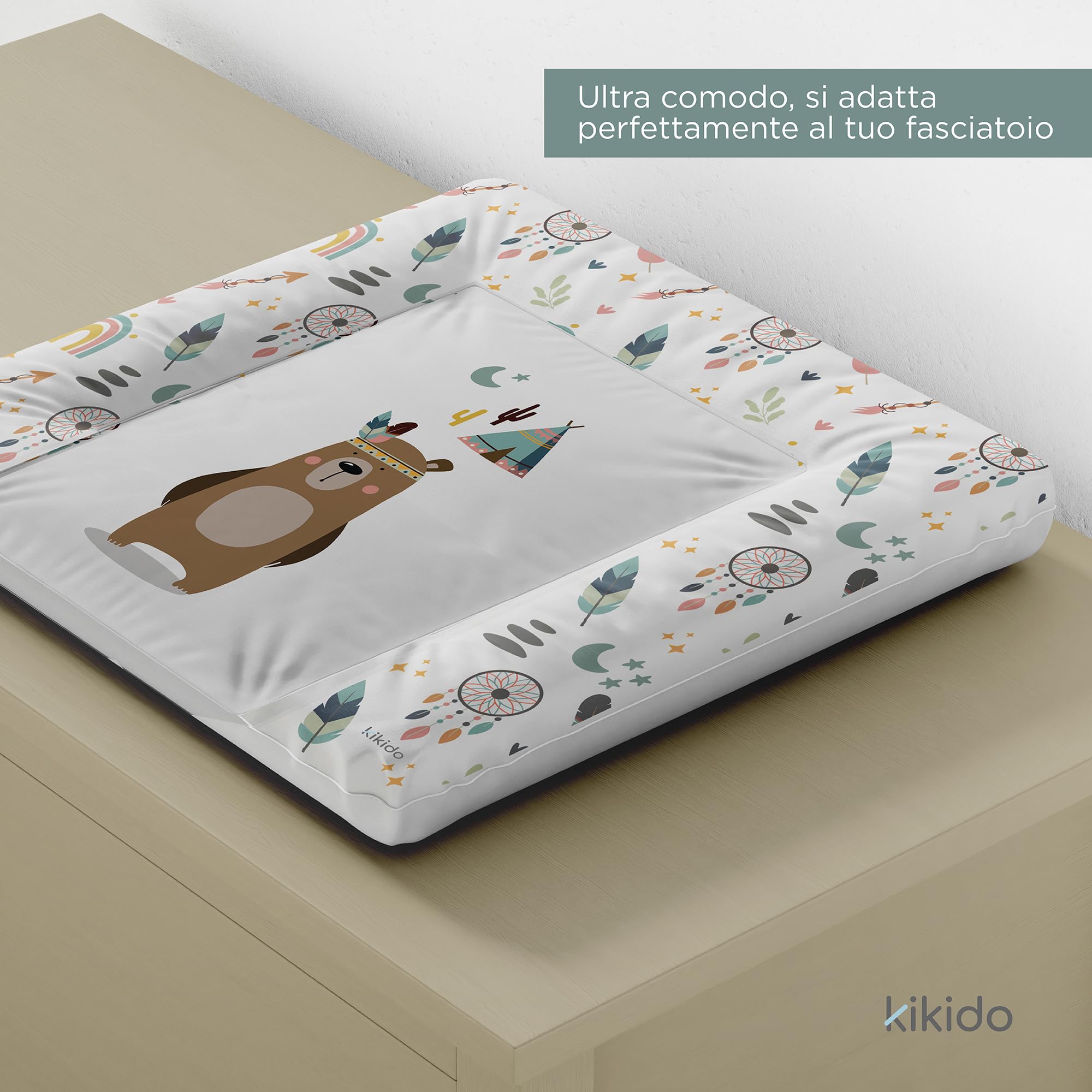 Kikido Teddy - Materassino Fasciatoio 50x70 + Materassino Portatile 40x60