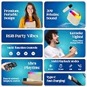 pTron Newly Launched Fusion Joy 20W Bluetooth Speaker with Wireless Karaoke Mic, 6Hrs Playtime, Vivid RGB Lights, Voice Effects, Multi-Play Modes BT5.3/TF Card & Type-C Charging Port (Light Cream) gallery image