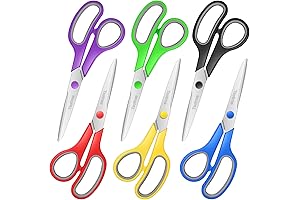 Taotree 8 Inch Right/Left Handed All-Purpose Scissors (6-Pack)