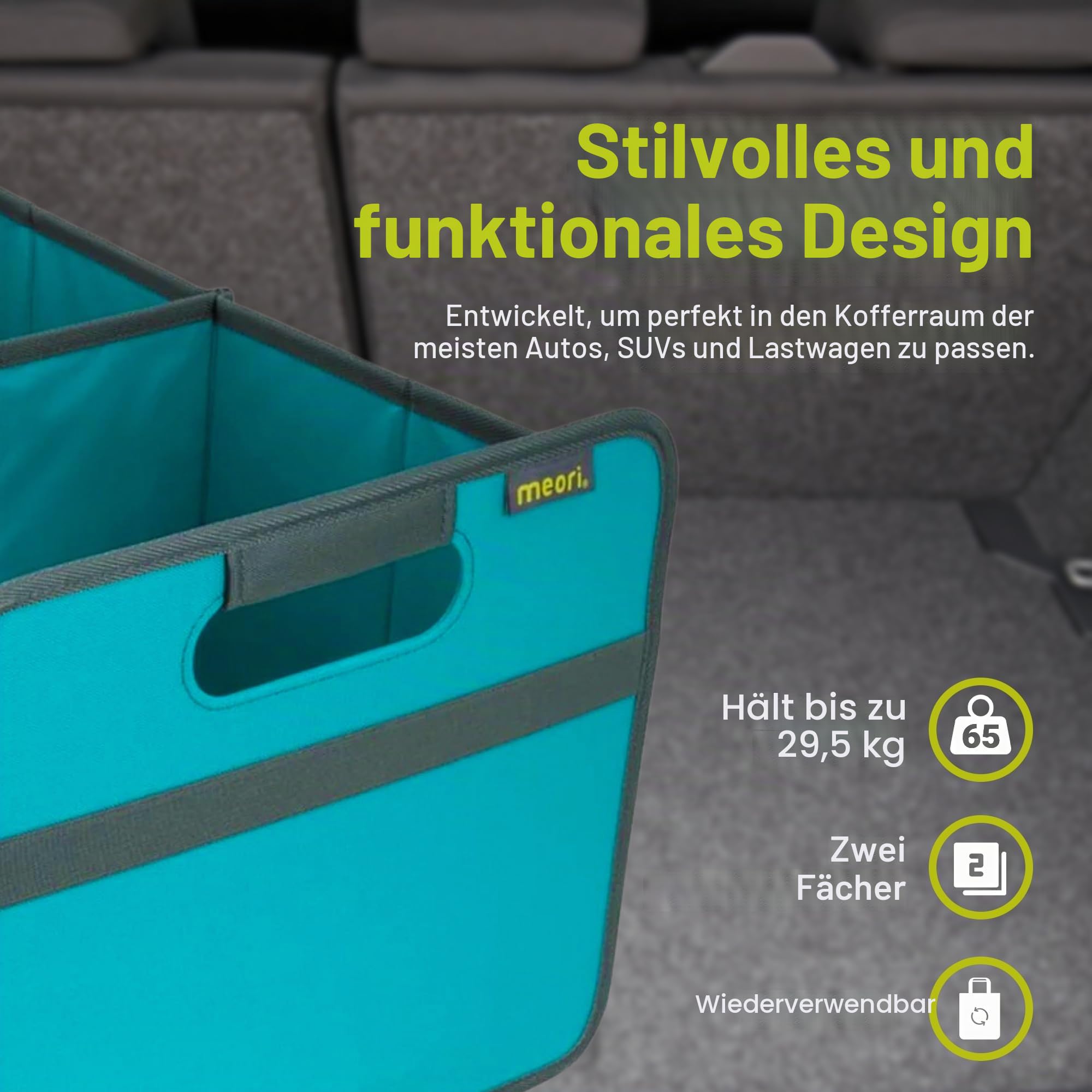 Meori Aufbewahrungsbox faltbar Traglast 30 kg - 50cm 32cm 27.5cm Größe L