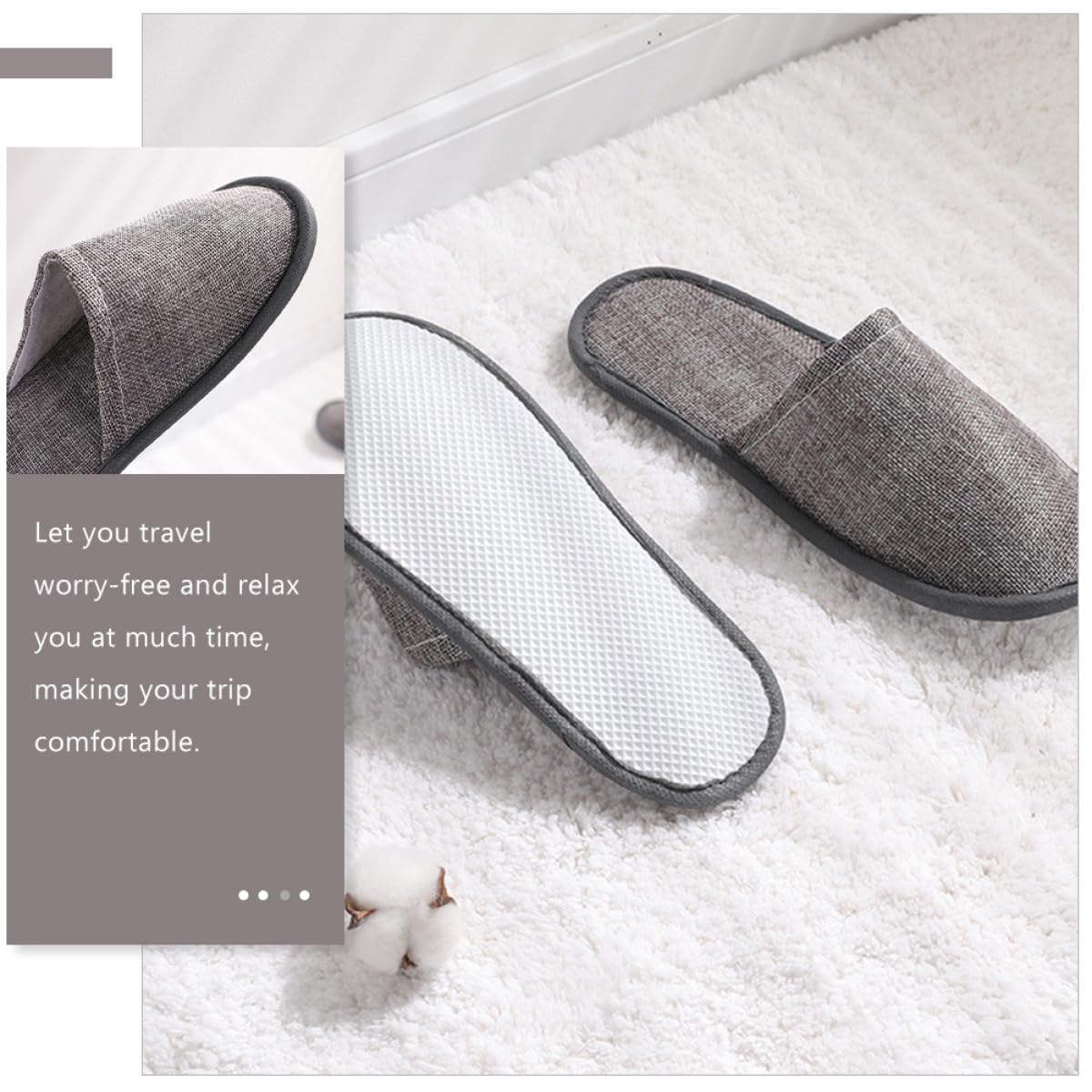 UPKOCH 10 Paia Pantofole Pieghevoli da Viaggio Unisex Morbide Chiuse Leggere e Portatili per Hotel Spa Casa e Viaggi Salvaspazio e Comode per Uomo e Donna