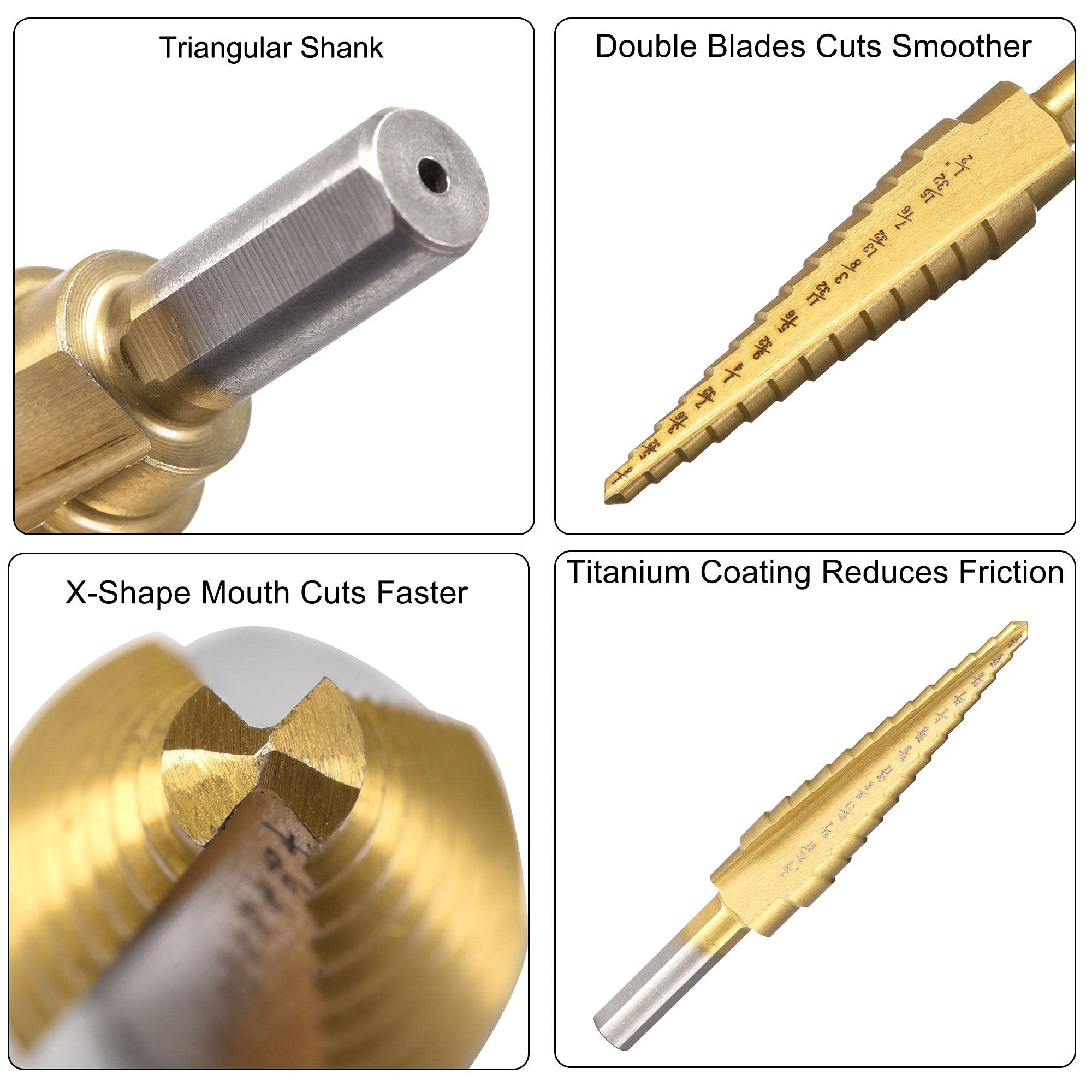13pc Square Drill Bit Set 1.5-6.5mm Titanium Plated Hss4241 Twist Drills For Metal Drilling - View #7