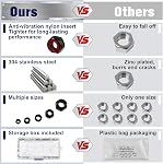LEONTOOL 150Pcs Black Locknuts Assortment Kit, M3 M4 M5 M6 M8 Metric Nylon Insert Lock Nuts Set, 304 Stainless Steel Self-Lock Hex Nylock Nut, Tiny Nut for RC Cars 3D Printer Industrial and Home Use