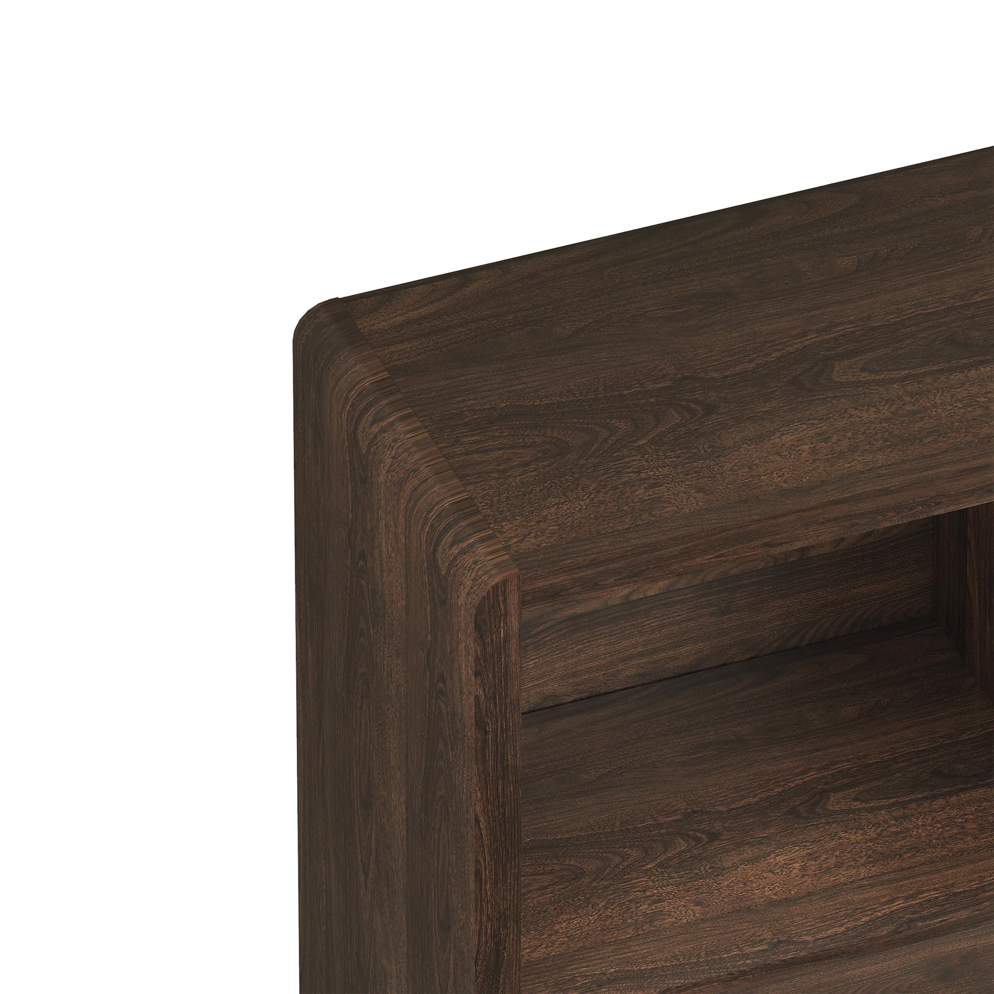 [en.casa] Highboard Lukkodso Kommode Sideboard 103 x 80 x 28 cm Mehrzweckschrank Wohnzimmerschrank mit 2 Türen und 5 Fächern Schrank für Wohnzimmer Walnussoptik