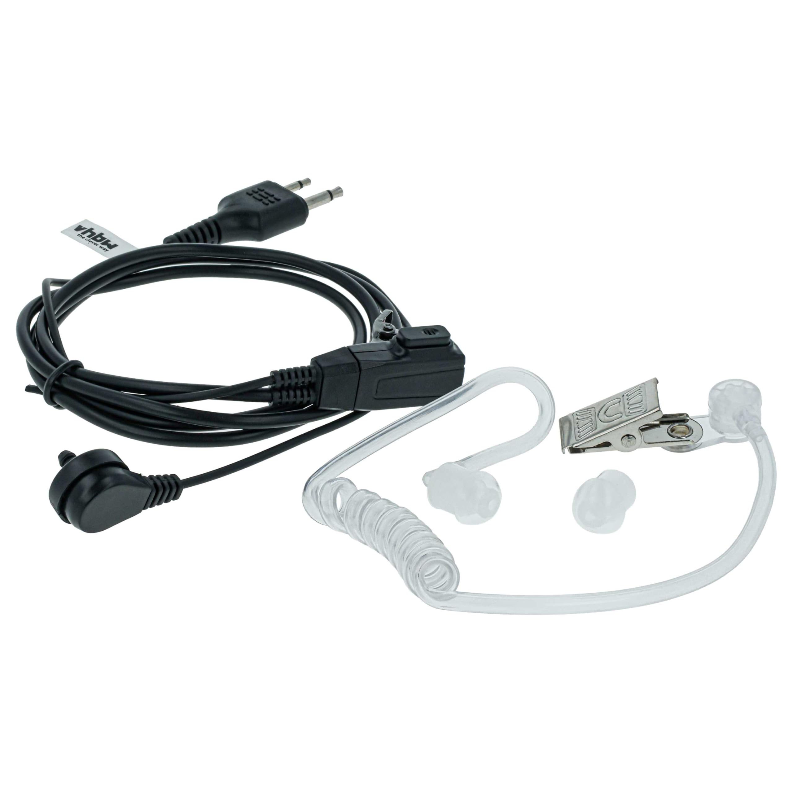 vhbw Zestaw słuchawkowy 5 sztuk, kompatybilny z Icom IC-T41E, IC-T42, IC-T7, IC-T42A, IC-T42E radio, Walkie-talkie z mikrofonem PTT - przezroczysty, czarny