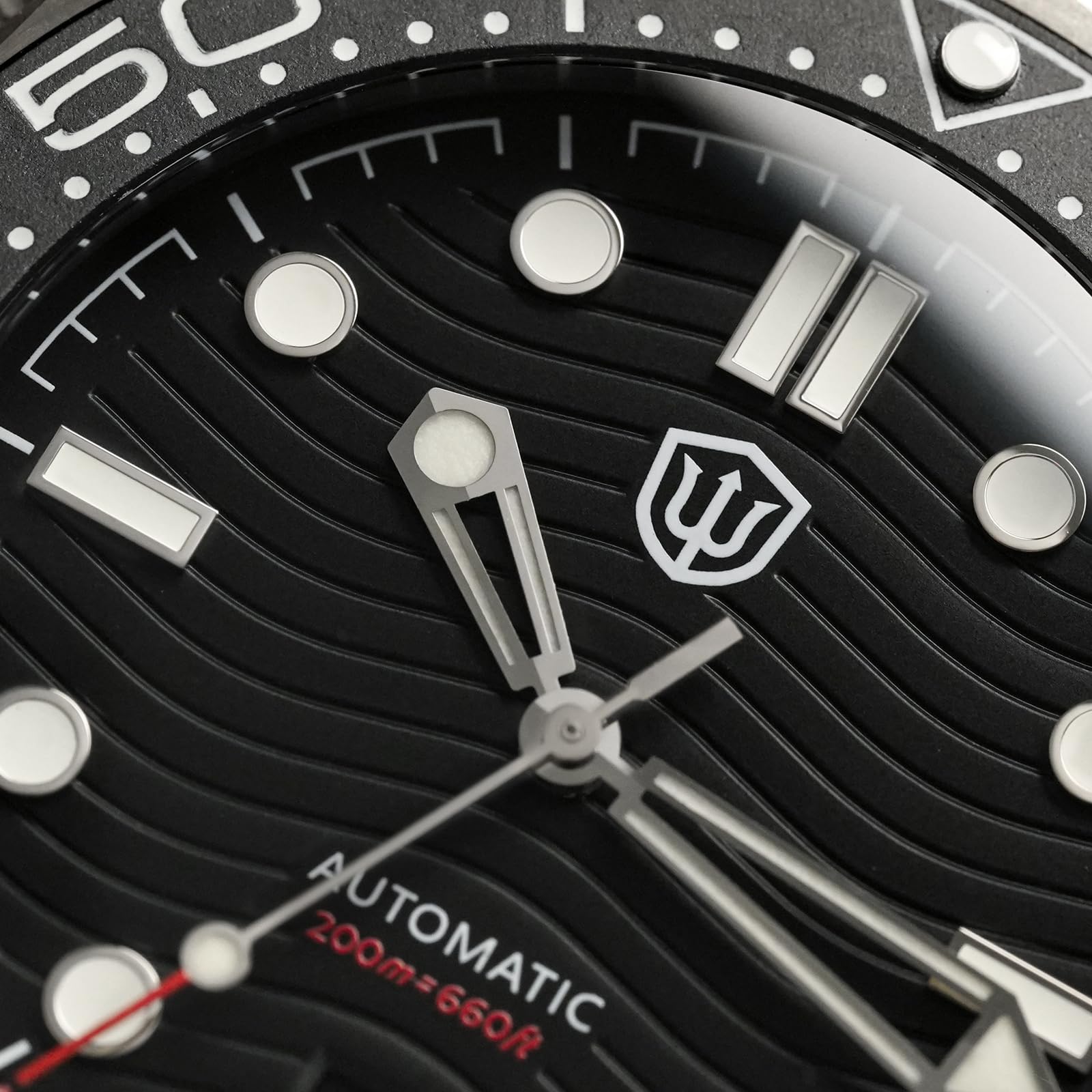 watchdives WD007 39mm Titanium Automatik Taucheruhr für Herren, PT5000 Hochfrequenz Mechanisches Uhrwerk, Grad 2 Titangehäuse, Top Hat Saphirglas, 200M Wasserdicht, BGW9 Leuchtende Militär Taucheruhr