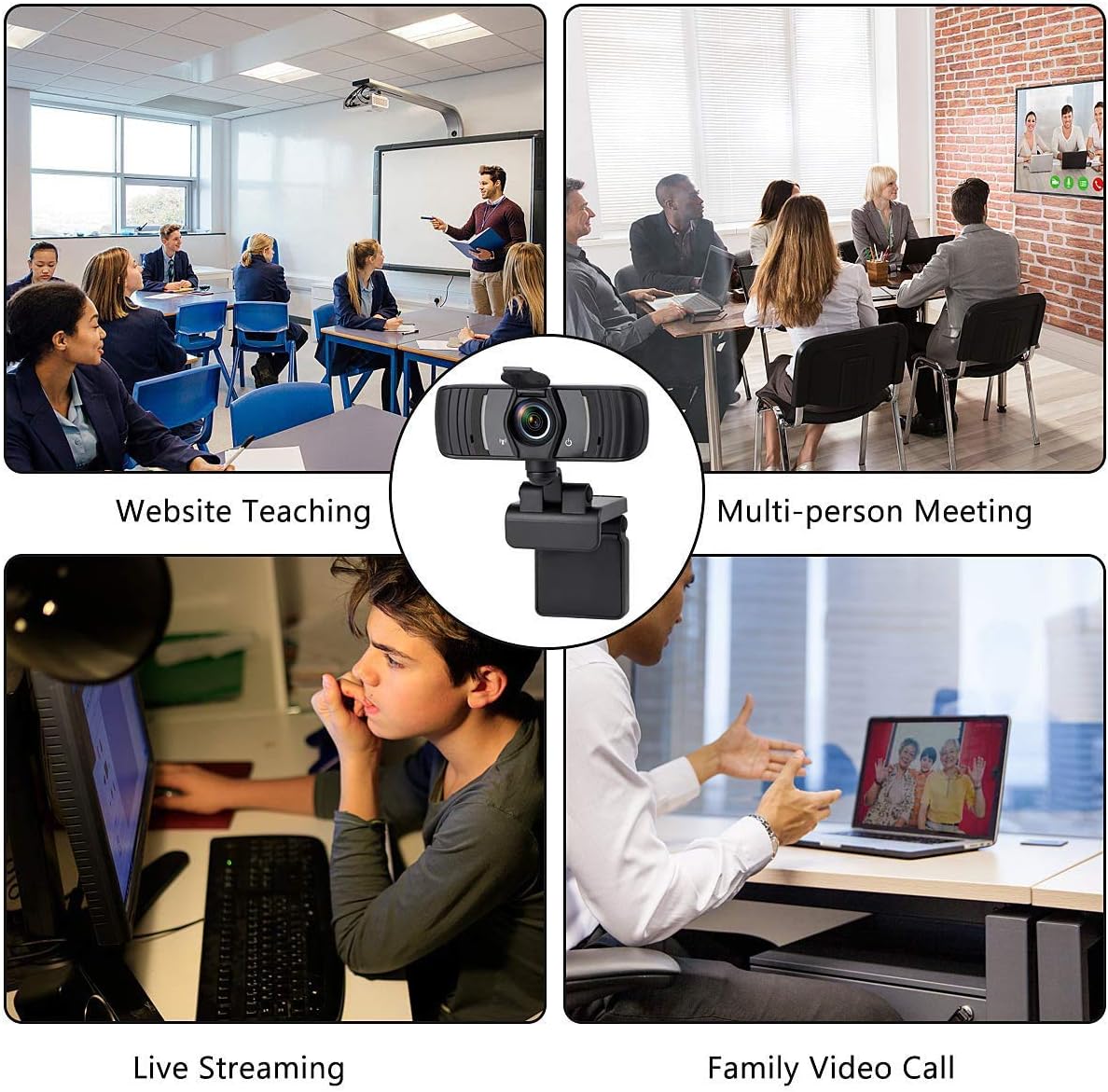 Best Deal Cheap 🛒 1080P Business Webcam with Dual Microphone & Privacy Cover, 2020 [Upgraded] USB FHD Web Computer Camera, Plug and Play, for Zoom/Skype/Teams Online Teaching, Laptop MAC PC Desktop (Gray)