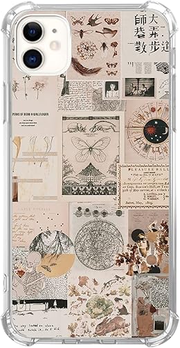 Elifi Edeal Funda de collage estético arte de estilo de vida para iPhone 11 funda retro vintage para niñas niños mujeres y hombres funda única de