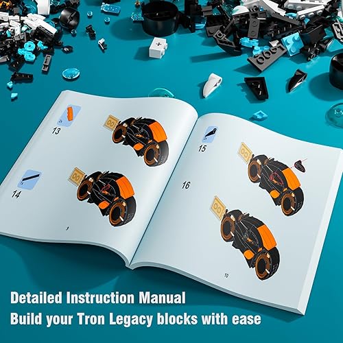 Miniatura 3 de Tron Legacy - Juego de construcción coleccionable de ciclo ligero Tron, juego de bloques de construcción para fanáticos de TRON y niños a partir de