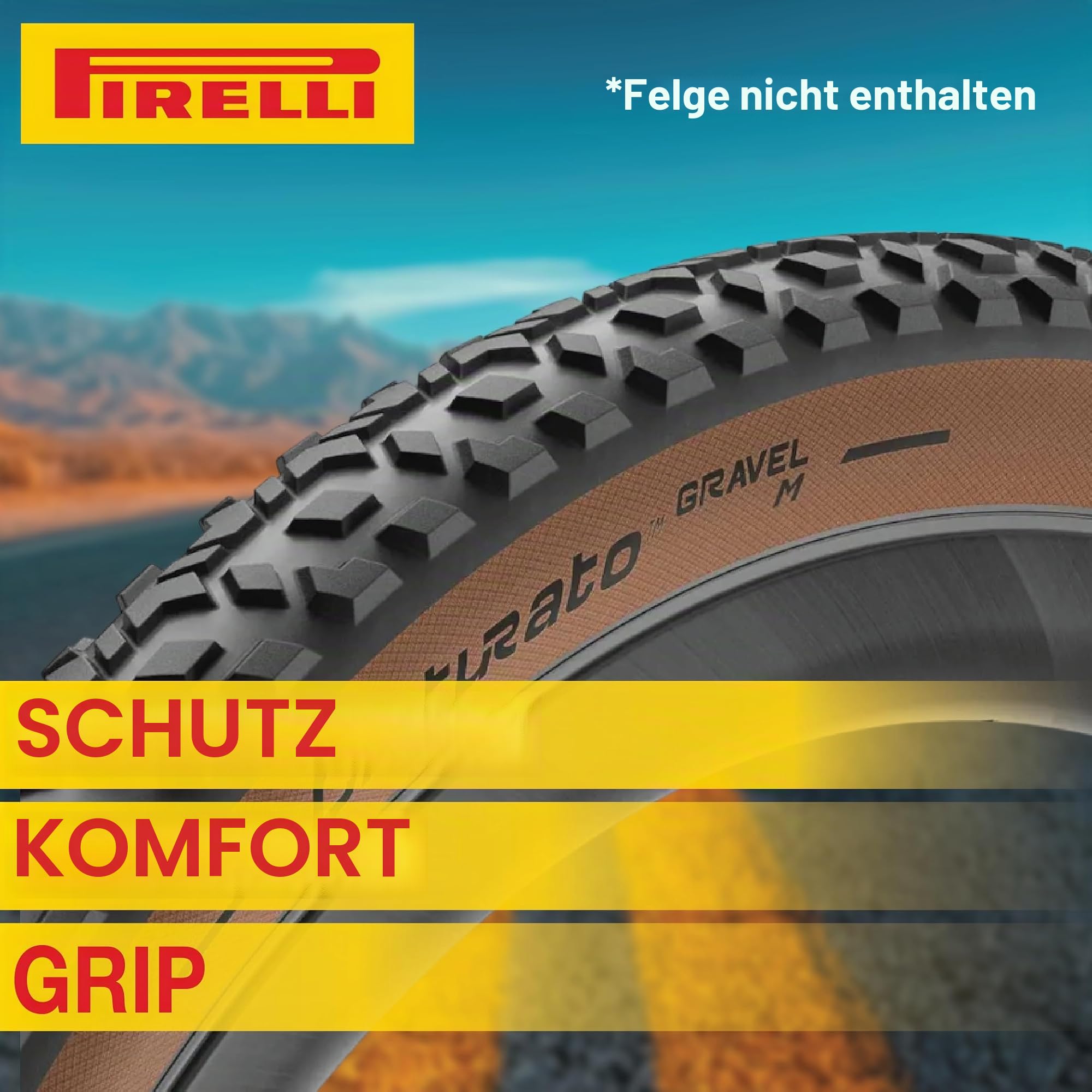 Pirelli Cinturato Gravel M Bike Tyre, Size 35-622, Black
