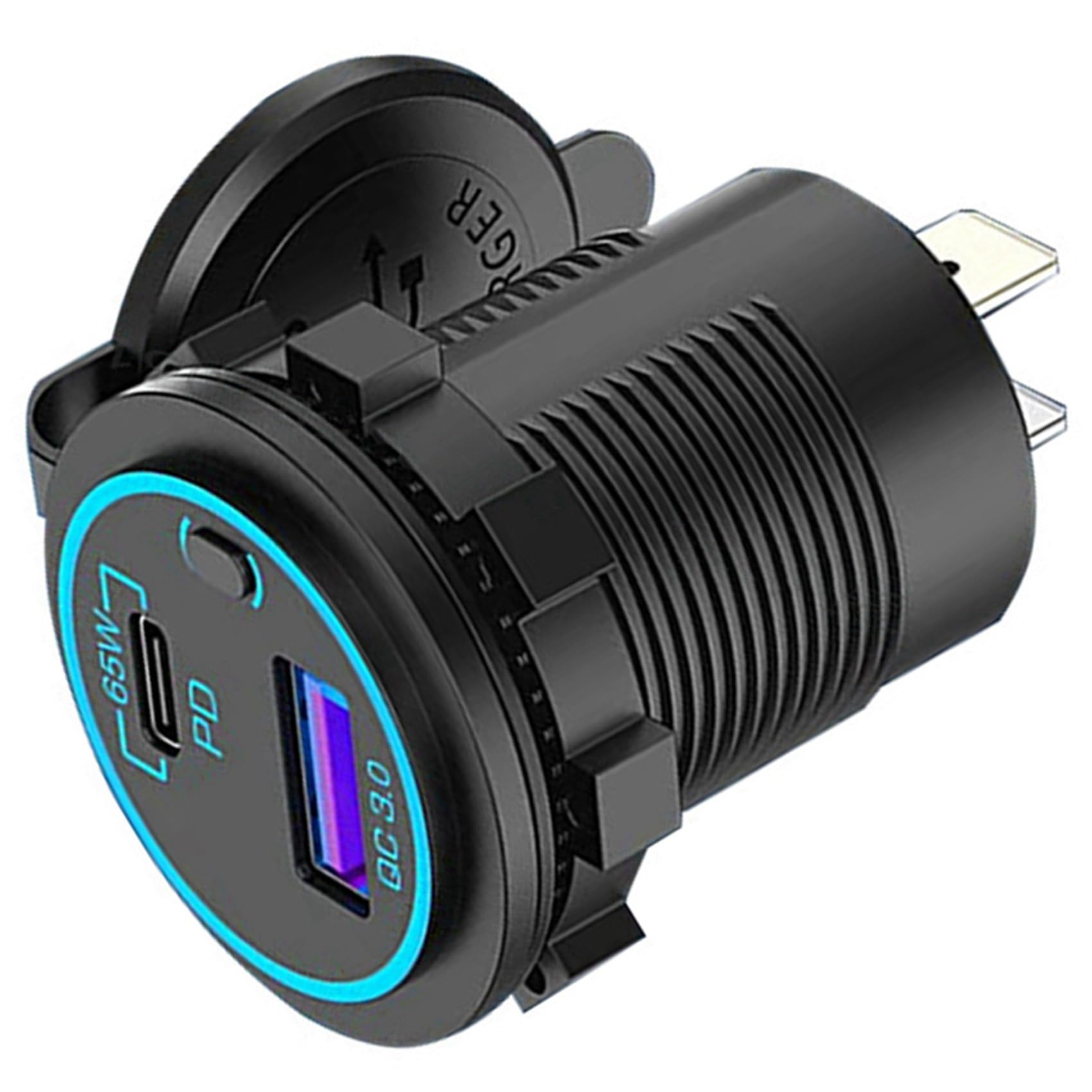 Rdjumpdjo 6X 65 W PD 12 V USB Outlet voor Laptop USB C Autolader Socket Multi Port Outlet Waterdichte Adapter voor Auto Boot Truck
