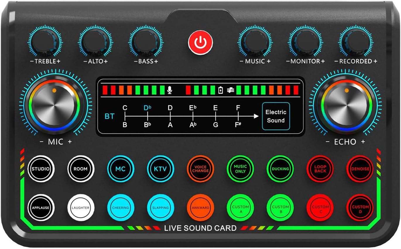 USB Sound Card Live Broadcast Advanced Auditory Decoding Easy Controls for Gamers Content Creators and Musicians