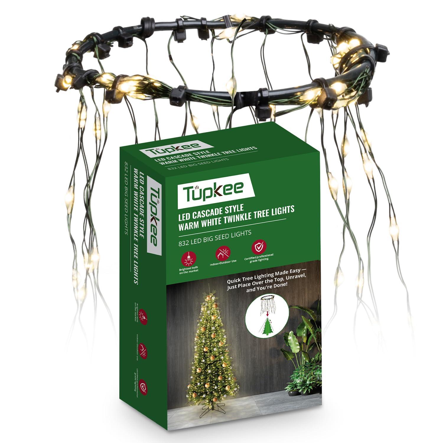 Amazon.com : Cascade Style Christmas Tree Lights – LED Warm-White